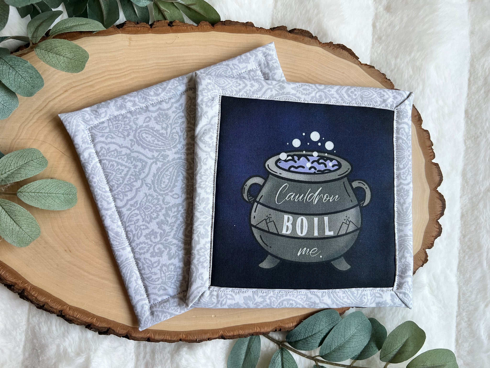 "Cauldron, Boil Me," Mug Rug