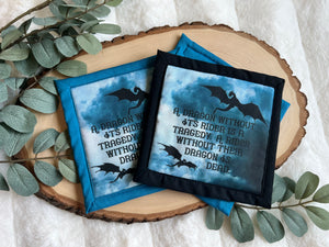 “A Dragon without its Rider" Fourth Wing Mug Rug
