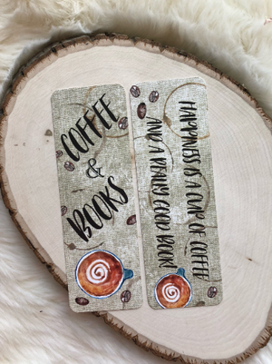 "Coffee and Books" Double Sided Bookmark