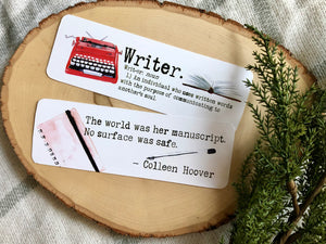 "Writer" Double Sided Bookmark