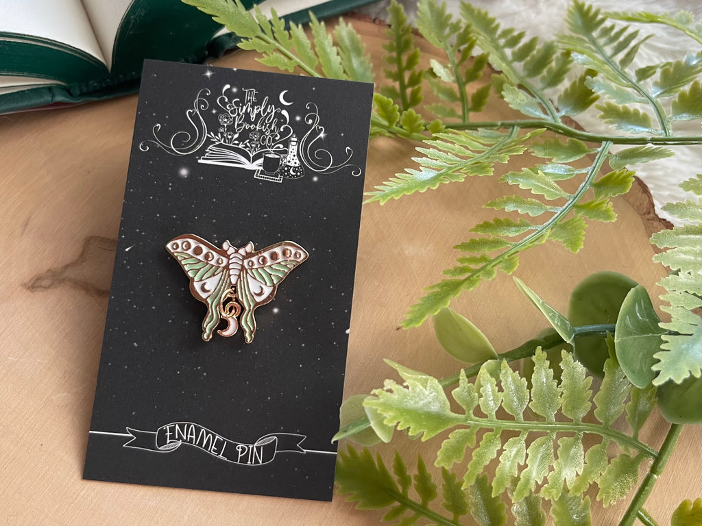 "Lunar Moth - Mint Green" - Soft Enamel Pin